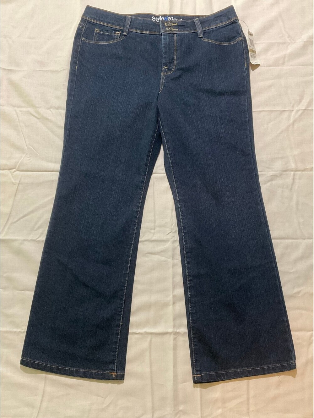 Style & Co. Women's Petite Boot Cut Jeans Dark Blue Denim SZ 12P NWT